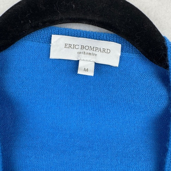 Eric Bompard Cashmere Cardigan Sweater Medium Blue V-Neck Long Sleeve Pockets - Picture 3 of 13